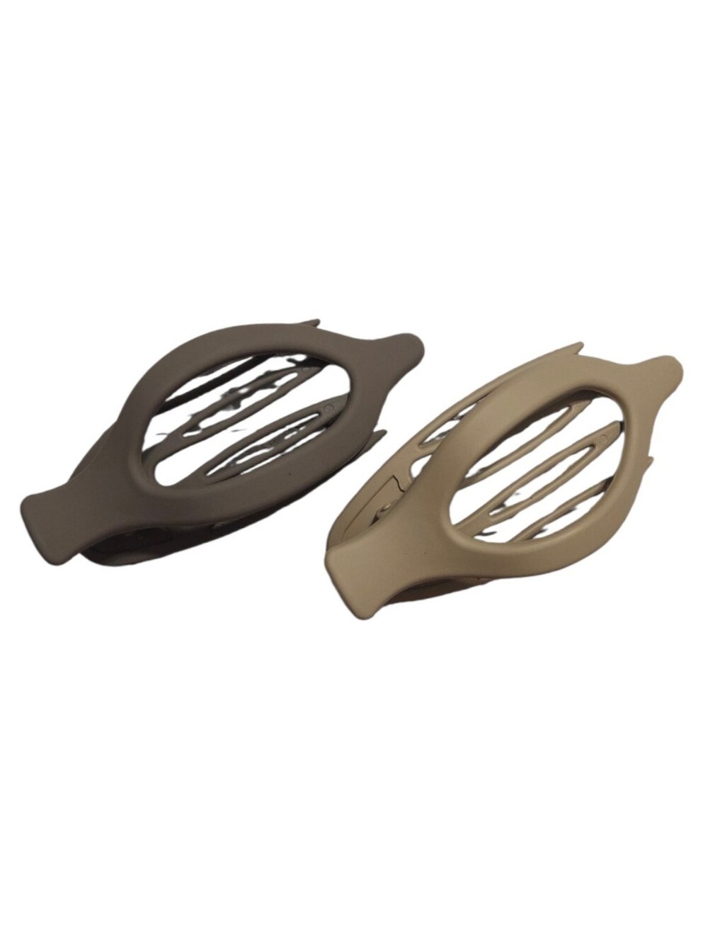 Set of 2 Brown & Tan Hair Claw Clip 4.75" Matte Large Hair Clip